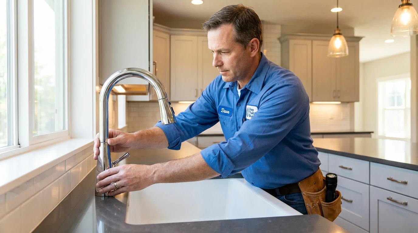 Kitchen faucet installation by Johns Plumbing LLC in Benton Harbor