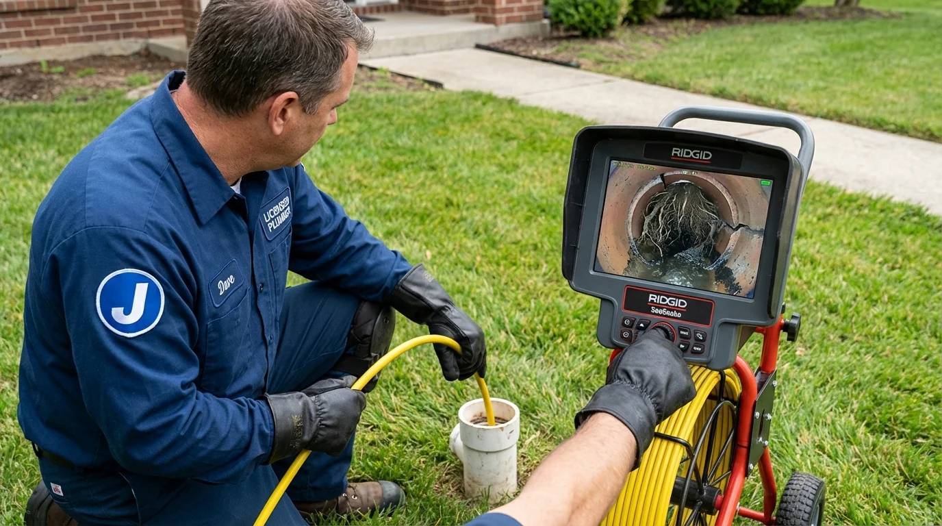 Sewer camera inspection being performed by Johns Plumbing LLC in Benton Harbor
